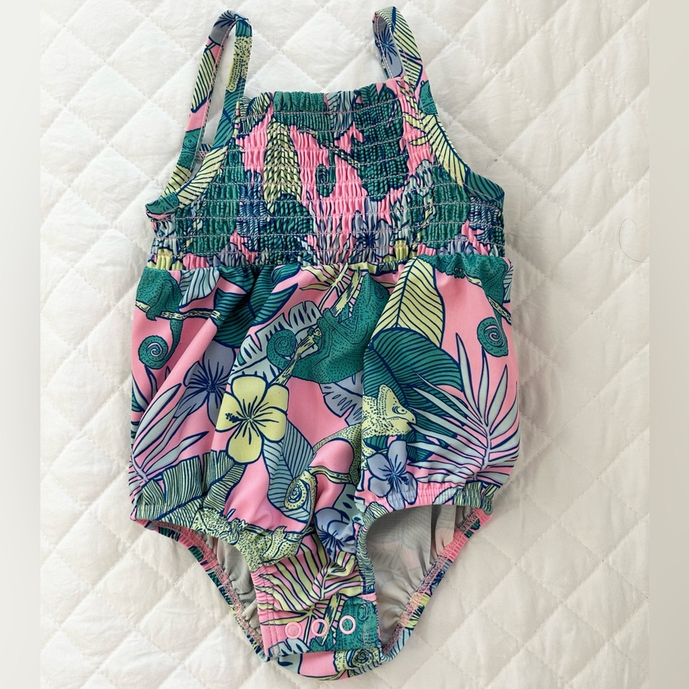 Carter's Tropical Leaf Baby Girl Swimsuit 12 Months